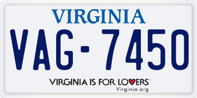 VA license plate VAG7450
