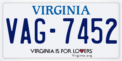VA license plate VAG7452