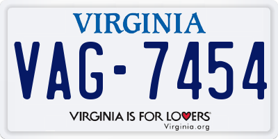 VA license plate VAG7454