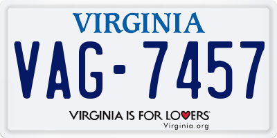VA license plate VAG7457