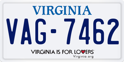 VA license plate VAG7462