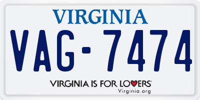 VA license plate VAG7474