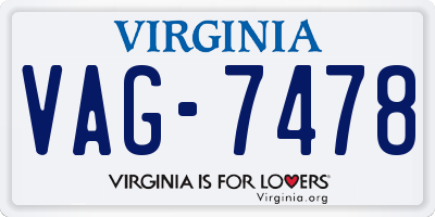 VA license plate VAG7478