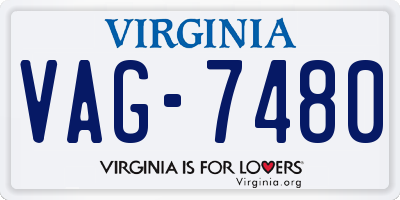 VA license plate VAG7480