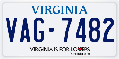 VA license plate VAG7482