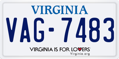 VA license plate VAG7483