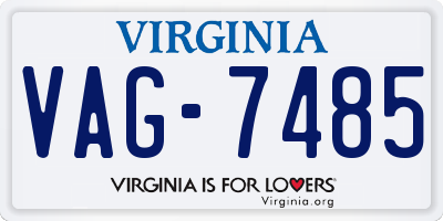 VA license plate VAG7485