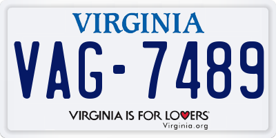 VA license plate VAG7489