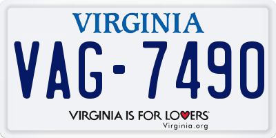 VA license plate VAG7490
