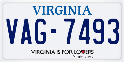 VA license plate VAG7493