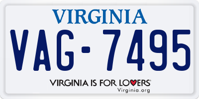 VA license plate VAG7495