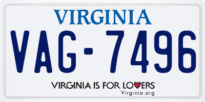 VA license plate VAG7496