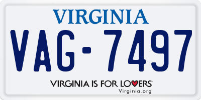 VA license plate VAG7497