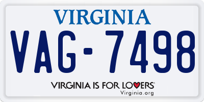 VA license plate VAG7498