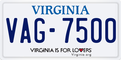 VA license plate VAG7500