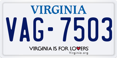 VA license plate VAG7503