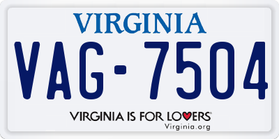 VA license plate VAG7504