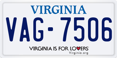 VA license plate VAG7506