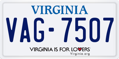 VA license plate VAG7507