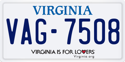 VA license plate VAG7508