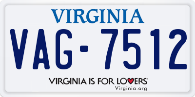 VA license plate VAG7512