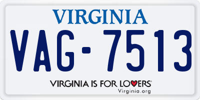 VA license plate VAG7513