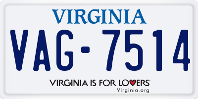 VA license plate VAG7514
