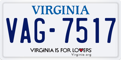 VA license plate VAG7517