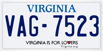 VA license plate VAG7523
