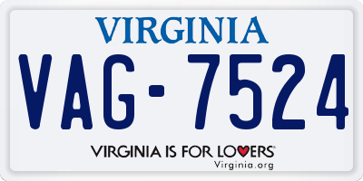 VA license plate VAG7524