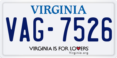 VA license plate VAG7526