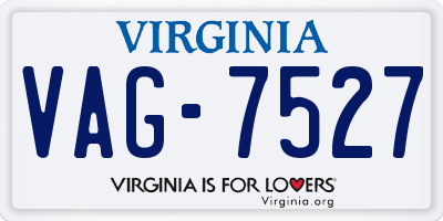VA license plate VAG7527