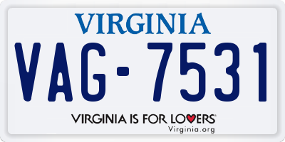 VA license plate VAG7531