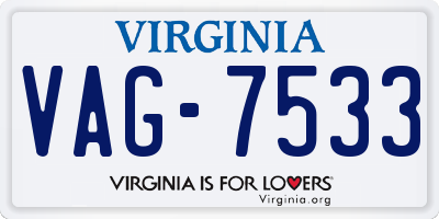 VA license plate VAG7533