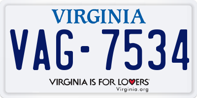 VA license plate VAG7534