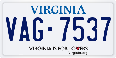 VA license plate VAG7537