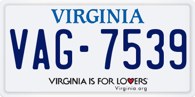 VA license plate VAG7539