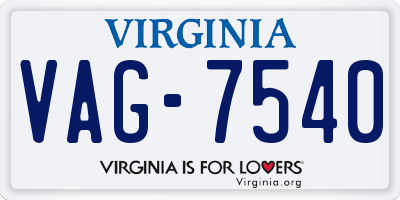 VA license plate VAG7540