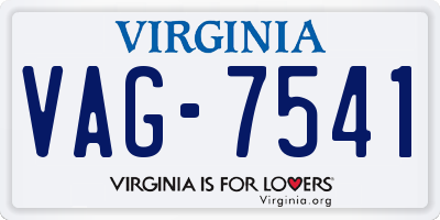 VA license plate VAG7541