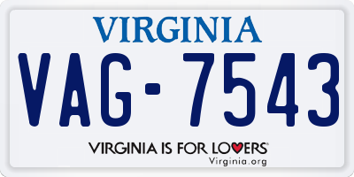 VA license plate VAG7543