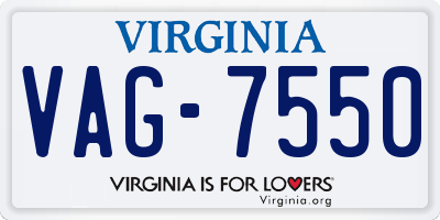VA license plate VAG7550