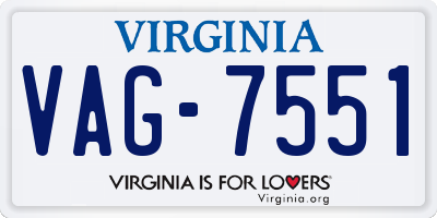 VA license plate VAG7551