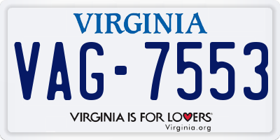 VA license plate VAG7553