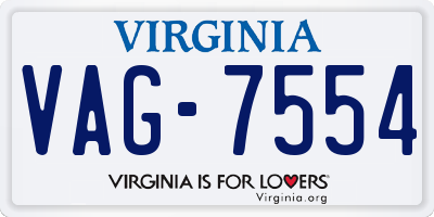 VA license plate VAG7554