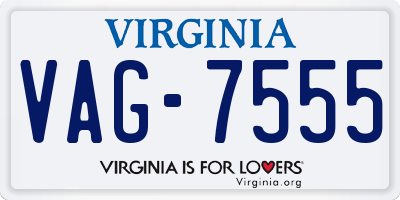 VA license plate VAG7555