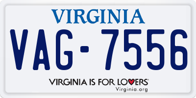 VA license plate VAG7556