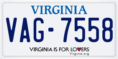 VA license plate VAG7558