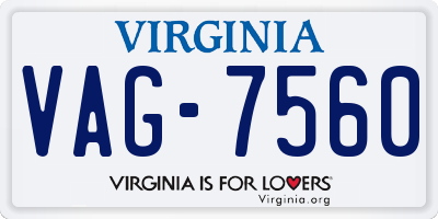 VA license plate VAG7560