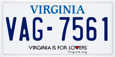 VA license plate VAG7561