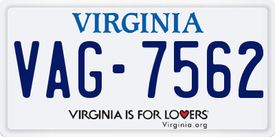 VA license plate VAG7562